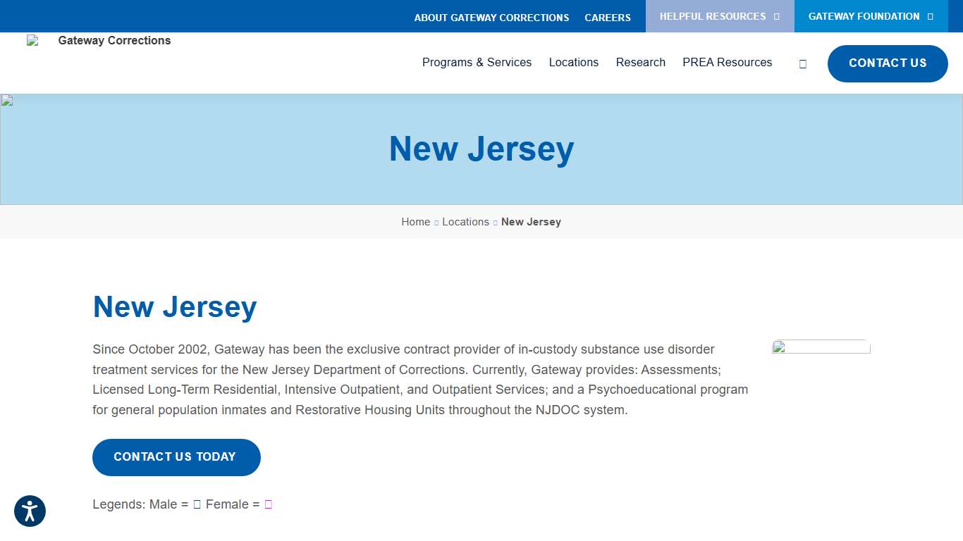 New Jersey Gateway Foundation Corrections